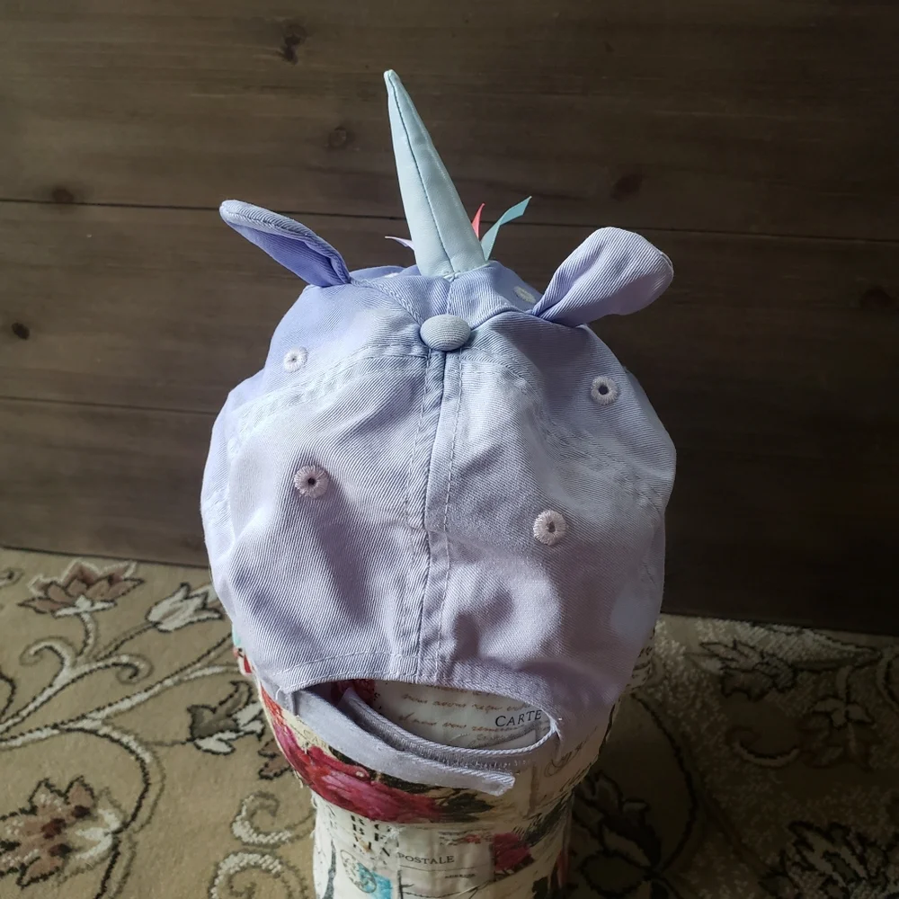 Carters kids 4-7 purple pink ombre unicorn cap